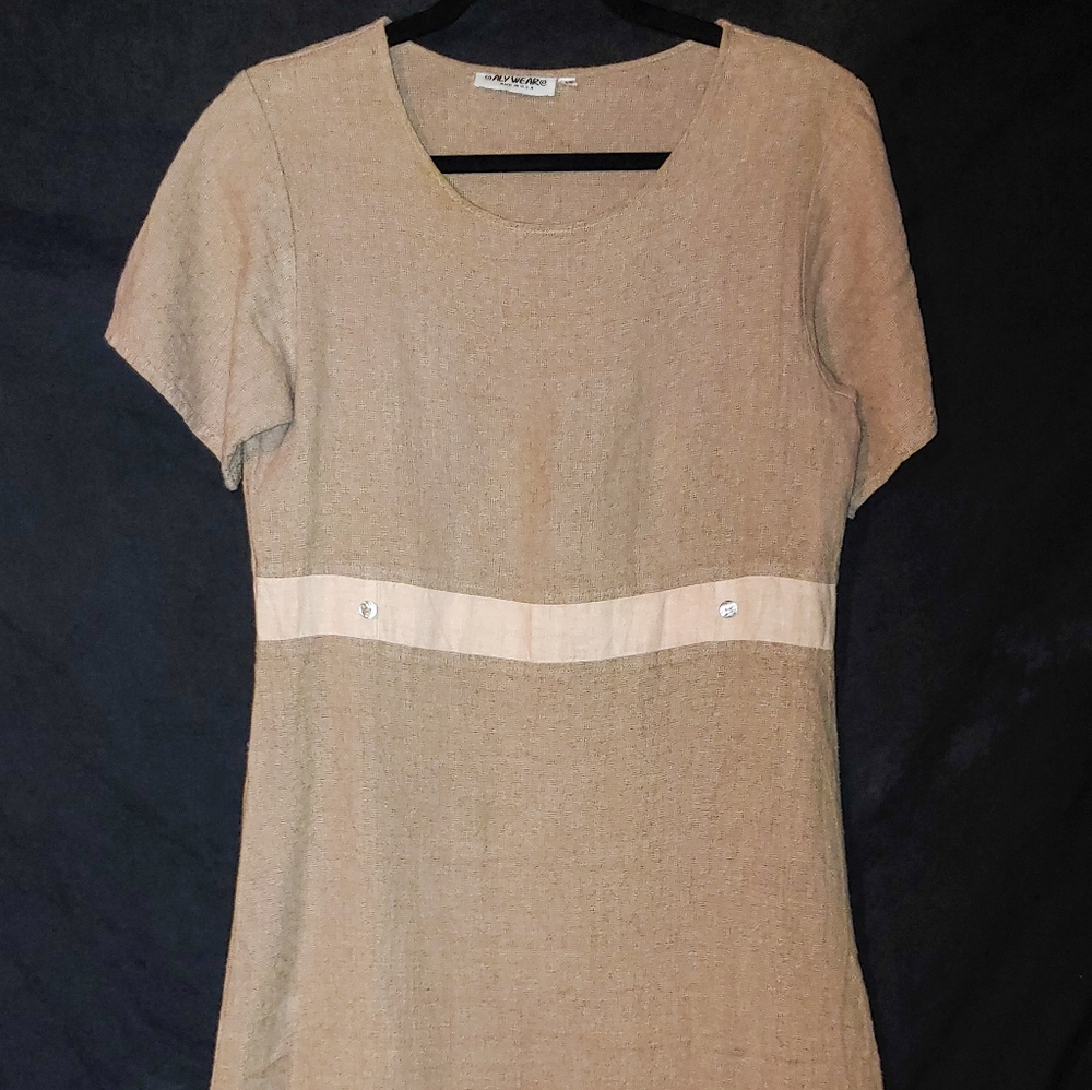 Aly Wear XS short sleeve 100% linen maxi dress